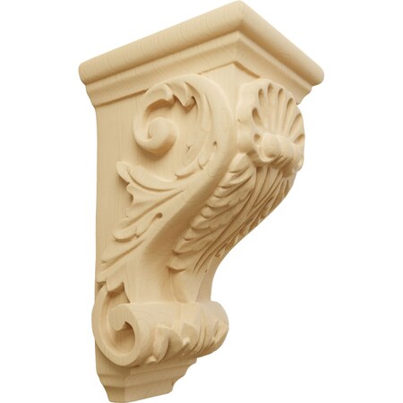 Ekena Millwork 3 1/2"W x 4"D x 7"H Small Shell Corbel, Alder CORW03X04X07SHAL